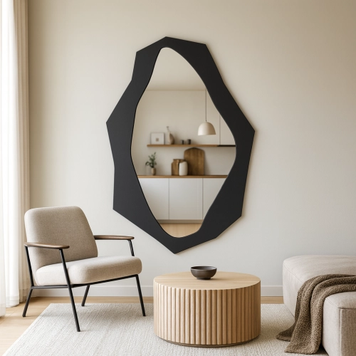 Dekoracyjne lustro o ostrym organicznym kształcie w ramie mdf - MINORE